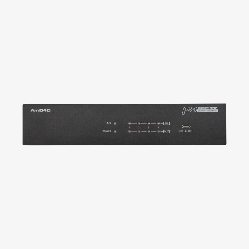 Audiophony PA Ami04D - Matrice audio numérique 4x4 + Dante 4x4 - DSP -
