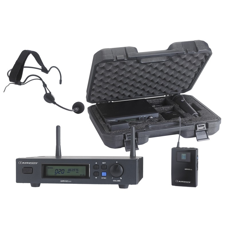Audiophony PACK-UHF410-Head-F8 - Récept. UHF+body+serre-tête+malette