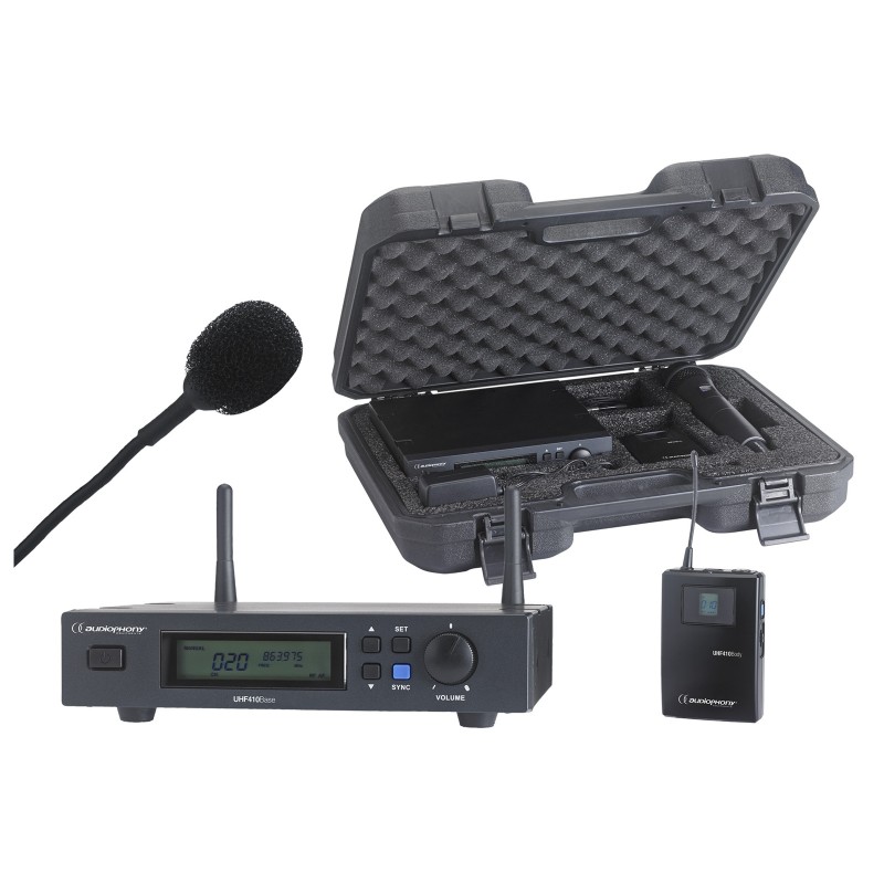 Audiophony PACK-UHF410-Lava-F8 - Récept. UHF+body+Lavallier+malette