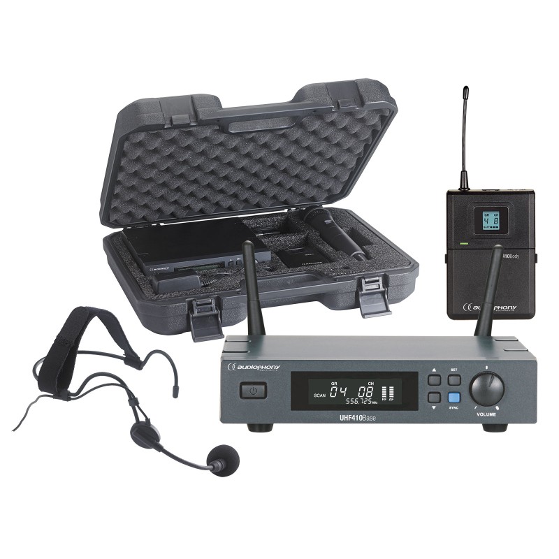 Audiophony PACK-UHF410-Head-F5 - Récept. UHF+body+serre-tête+malette