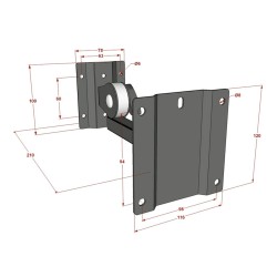 Hilec BYR - Support mural pour enceinte orientable