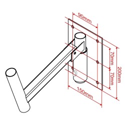 Hilec WB-L30 - Support mural pour grandes enceintes 30cm, 40kg