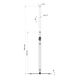 Hilec Stick-RW - Pied enceinte embase lourde ronde 1m80 - Blanc