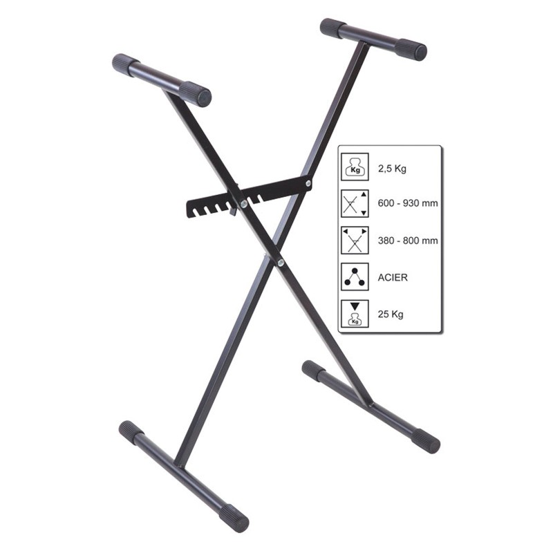Hilec KB-UNO - Support régie simple - H 60 à 93 cm