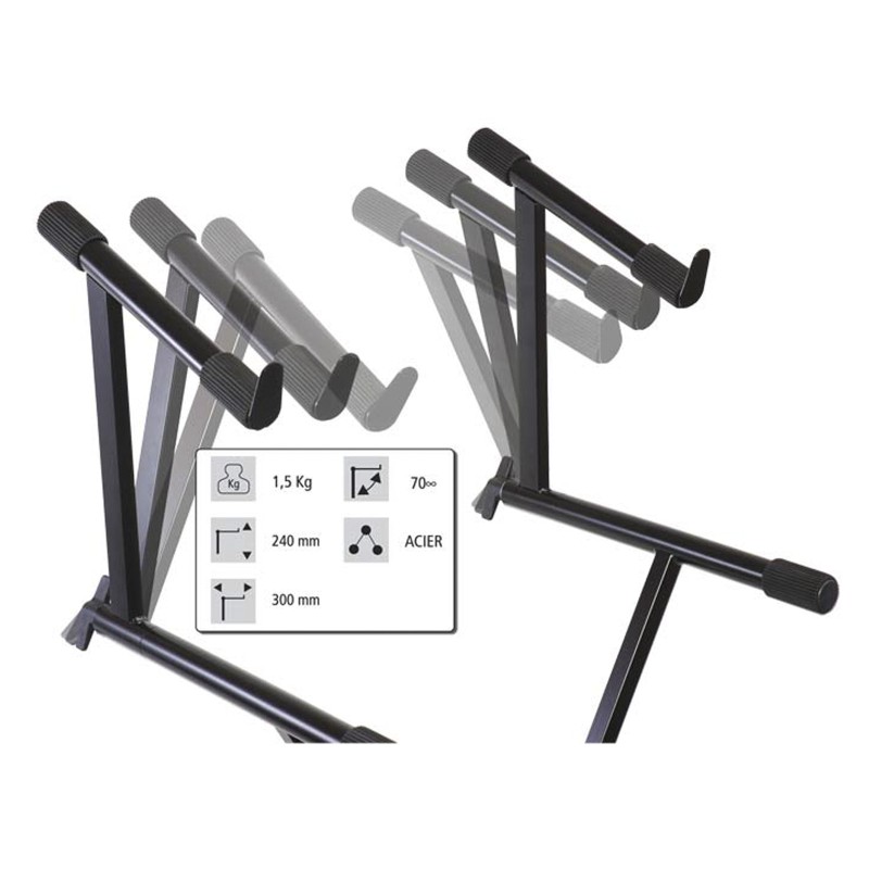 Hilec KB-EXT70 - Extension pour support de régie à 70° - H 24 cm