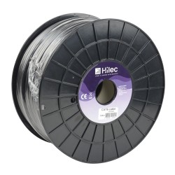 Hilec CAT6cable - Câble CAT6 souple 26AWG rouleau de 100m Noir