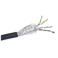 Hilec CAT6cable - Câble CAT6 souple 26AWG rouleau de 100m Noir