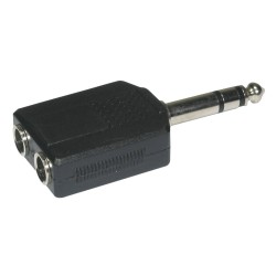 Hilec ADAPT850 - Adaptateur 2 J 6,35 fem. / 1 J 6,35 mâle Stéréo