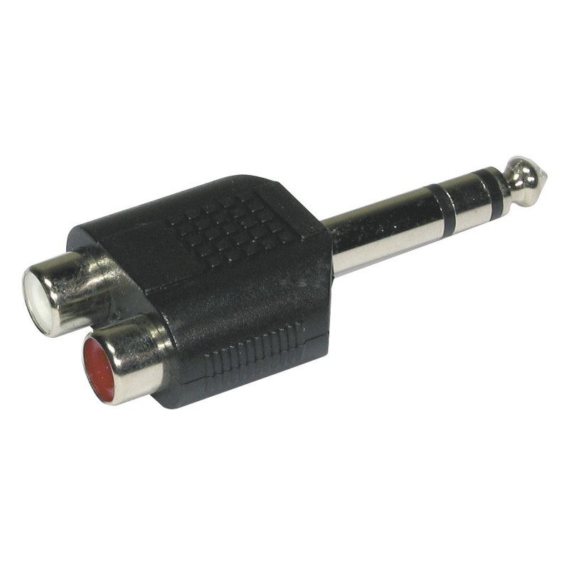 Hilec ADAPT900 - Adaptateur 2 RCA femelle / 1 Jack 6,35 mâle stéré