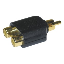 Hilec ADAPT600 - Adaptateur 2 RCA femelle / 1 RCA mâle