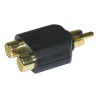Hilec ADAPT600 - Adaptateur 2 RCA femelle / 1 RCA mâle