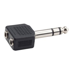 Hilec ADAPT1200 - Adapt Jack 6,35 stéréo mâle / 2x Jack 3,5 stéréo
