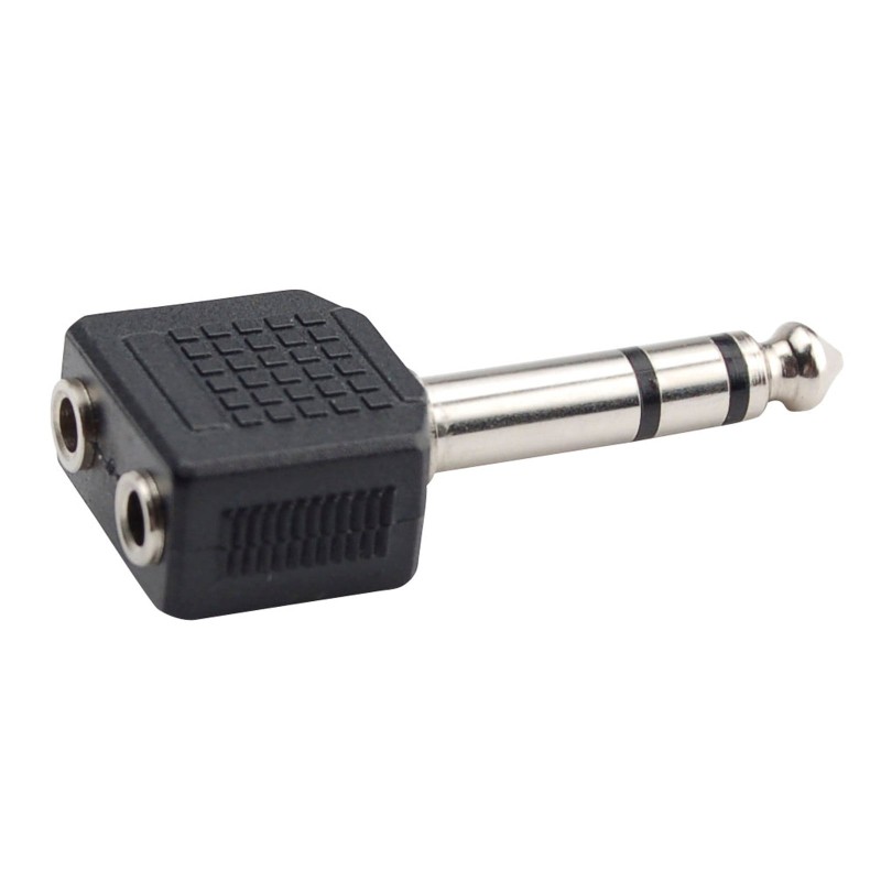 Hilec ADAPT1200 - Adapt Jack 6,35 stéréo mâle / 2x Jack 3,5 stéréo