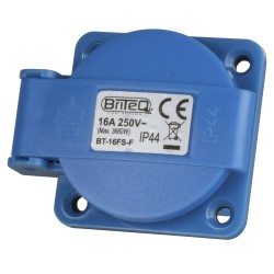 Hilec BT-16FS-F - Blue socket with cover IP44, 230V/16A FRA/BEL