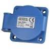 Hilec BT-16FS-F - Blue socket with cover IP44, 230V/16A FRA/BEL