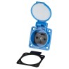 Hilec BT-16FS-F - Blue socket with cover IP44, 230V/16A FRA/BEL