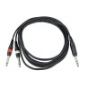 Hilec CL-36/3 - Cordon ligne Jack6,35 stéréo mâl/2 x 6,35 mono- 3m