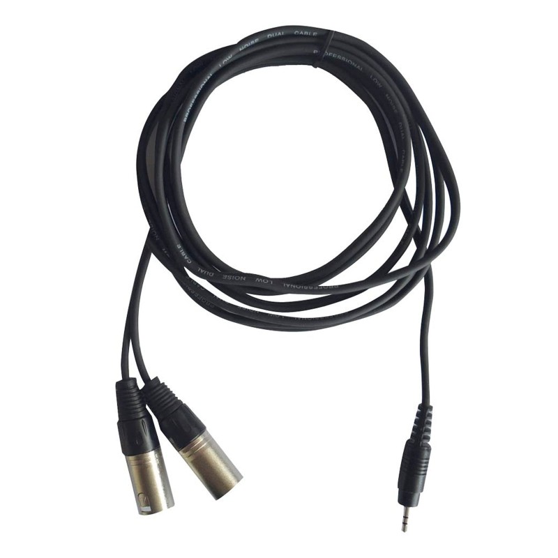 Hilec CL-32/1.5 - Cordon Jack 3.5 stéréo / 2 x XLR mâle - 1,5m