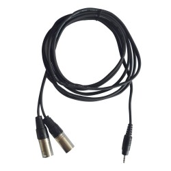 Hilec CL-32/3 - Cordon Jack 3.5 stéréo / 2 x XLR mâle - 3m