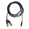 Hilec CL-32/3 - Cordon Jack 3.5 stéréo / 2 x XLR mâle - 3m