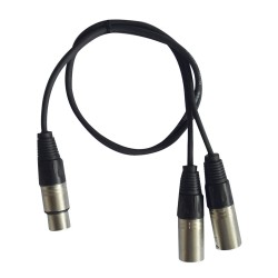 Hilec CL-28/0.6 - Cordon 1 XLR femelle / 2 x XLR mâle - 0,6m