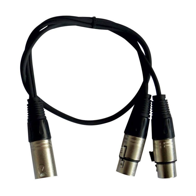 Hilec CL-29/0.6 - Cordon 1 XLR mâle / 2 x XLR femelle - 0,6m