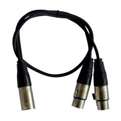 Hilec CL-29/0.6 - Cordon 1 XLR mâle / 2 x XLR femelle - 0,6m