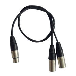 Hilec CL-29/0.6 - Cordon 1 XLR mâle / 2 x XLR femelle - 0,6m