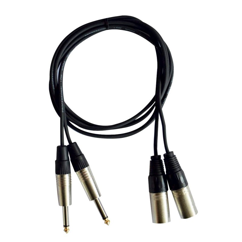 Hilec CL-40/3 - Cordon 2 x Jack 6.35 mono / 2 x XLR mâle - 3m