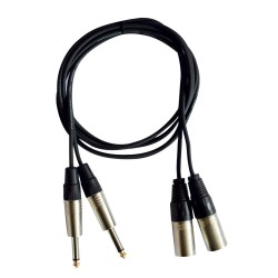Hilec CL-40/3 - Cordon 2 x Jack 6.35 mono / 2 x XLR mâle - 3m