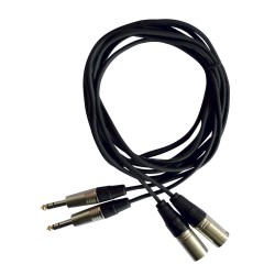 Hilec CL-41/3 - Cordon 2 x XLR mâle / 2 x Jack mâle stéréo - 3m