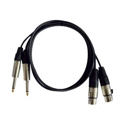 Hilec CL-42/1.5 - Cordon 2 x XLR femelle / 2 x Jack mâle mono-1,5m