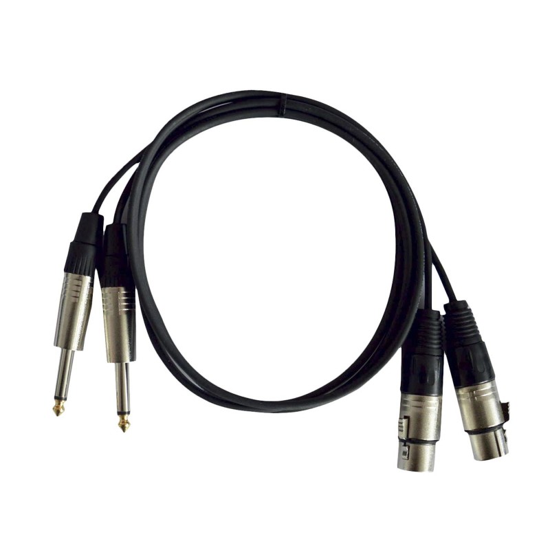 Hilec CL-42/3 - Cordon 2 x XLR femelle / 2 x Jack mâle mono - 3m