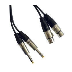 Hilec CL-43/3 - Cordon 2 x XLR femelle / 2 x Jack mâle stéréo - 3m