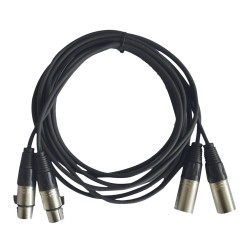 Hilec CL-2XM2XF/3 - Cordon 2 x XLR Mâle / 2 x XLR femelle - 3m