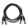 Hilec CL-2XM2XF/3 - Cordon 2 x XLR Mâle / 2 x XLR femelle - 3m