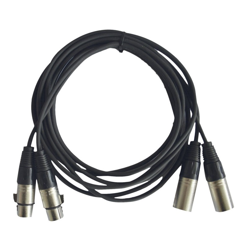 Hilec CL-2XM2XF/6 - Cordon 2 x XLR Mâle / 2 x XLR femelle - 6m