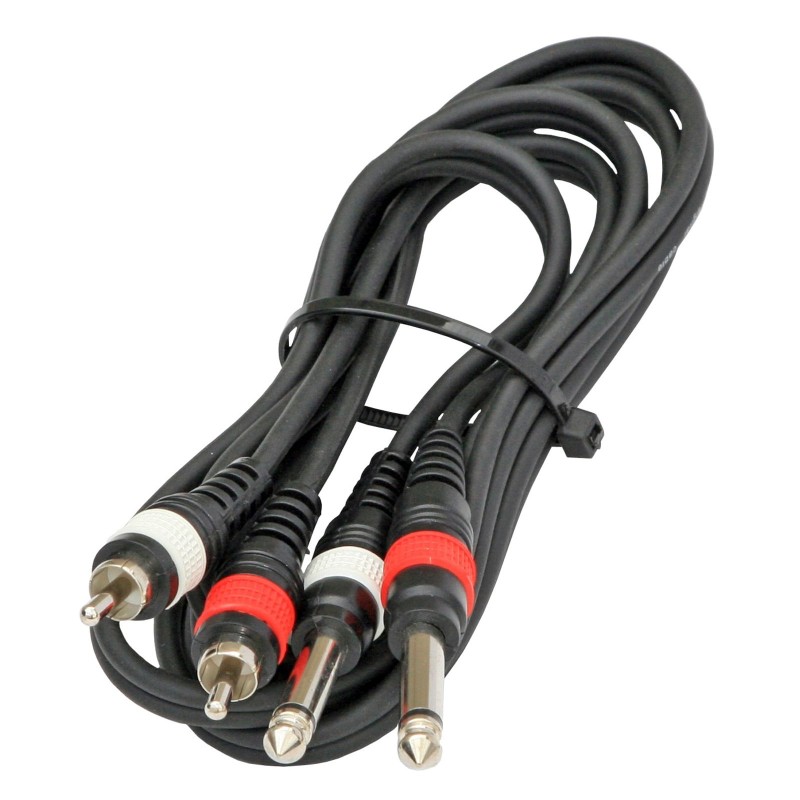 Hilec 2-0435 - Assembled cable signal, 2x RCA + mono Jack, 3m