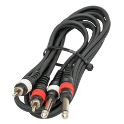 Hilec 2-0435 - Assembled cable signal, 2x RCA + mono Jack, 3m