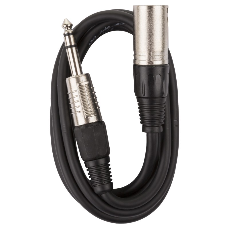 Hilec SJXM-1M5 - Câble signal symétrique Jack Stéréo/XLR Male 1,5m