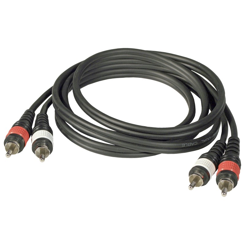 Hilec 2-0365 - Assembled cable signal, 2x RCA + 2x RCA, 0.5m