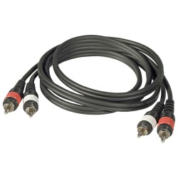 Hilec 2-0368 - Assembled cable signal, 2x RCA + 2x RCA, 1m