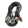 Hilec 2-0445 - Assembled cable signal, 2x RCA + 3pin XLR m, 1.5m