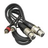 Hilec 2-0445 - Assembled cable signal, 2x RCA + 3pin XLR m, 1.5m