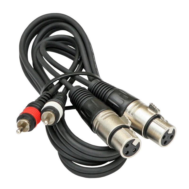 Hilec 2-0440 - Assembled cable signal, 2x RCA + 3pin XLR f, 1.5m
