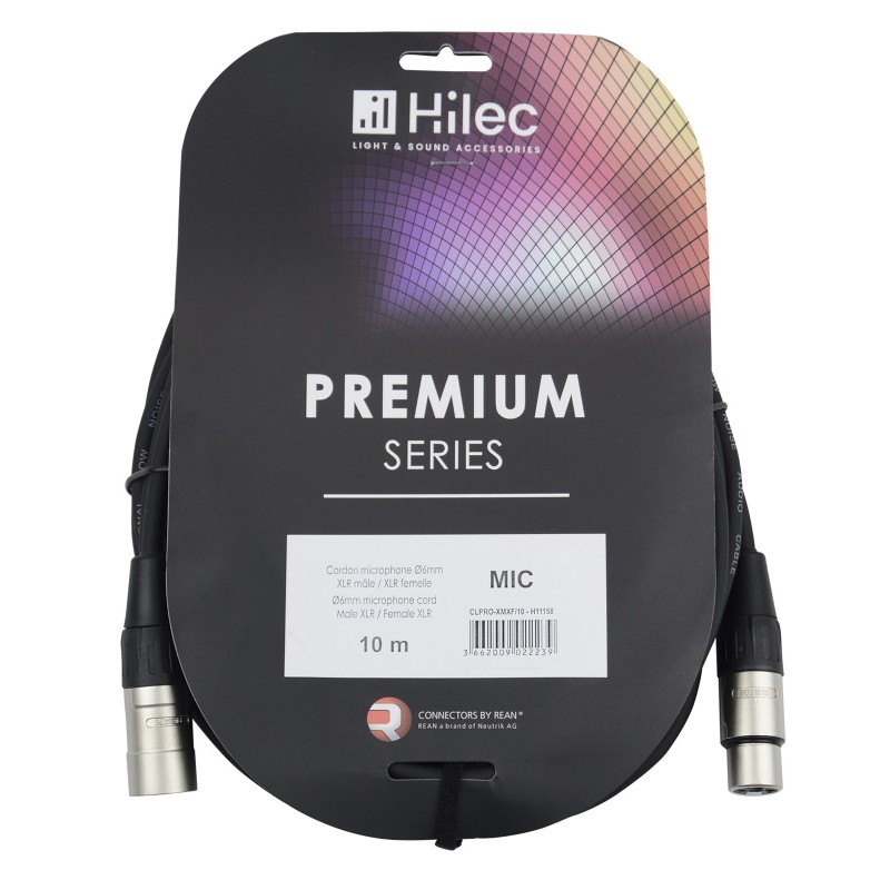 Hilec CLPRO-XMXF/10 - Cordon micro 6mm XLR M / XLR F-REAN - 10m