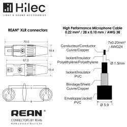 Hilec CLPRO-XMXF/20 - Cordon micro 6mm XLR M / XLR F-REAN - 20m