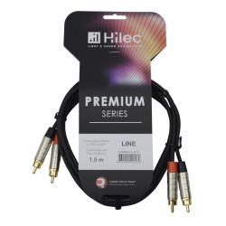 Hilec CLPRO2RCA/1.5 - Cordon ligne 2x4mm 2xRCA/2xRCA-REAN - 1.5m