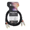 Hilec CLPRO2RCA/3 - Cordon ligne 2x4mm 2xRCA/2xRCA-REAN - 3m