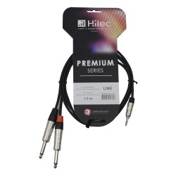 Hilec CLPROmJs2RCA/3 - Cordon ligne 4mm J st 3.5/2xRCA-REAN - 3m